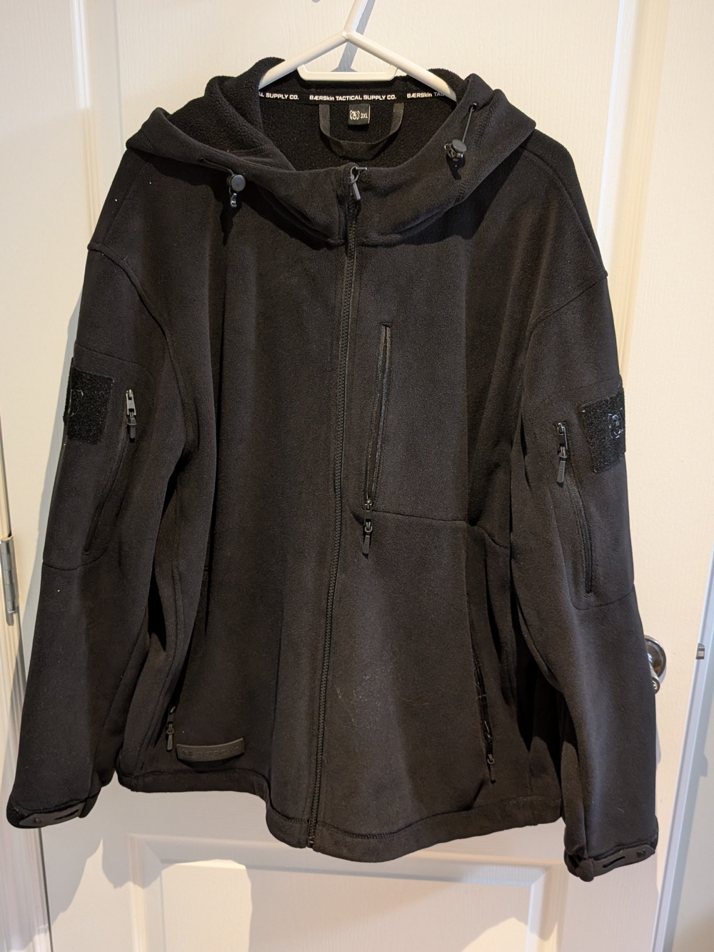 Black Tactical Hooded Fleece Jacket